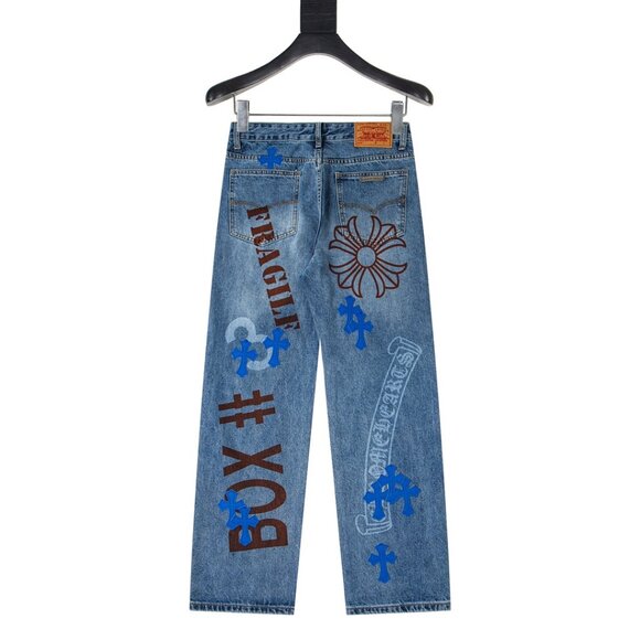Chrome Hearts Classic Leather Label Cross Denim Pants - Picture 2 of 9